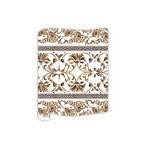 Brown Chinoiserie Stripe Table Runner