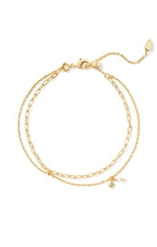 EVE MULTI STRAND BRACELET GOLD WHITE PEARL