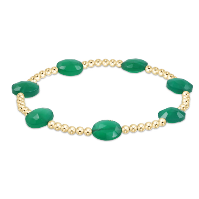 Gemstone Gold Admire Pattern 3mm Green Onyx