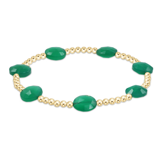 Extends - Gemstone Gold Admire Pattern 3mm Green Onyx