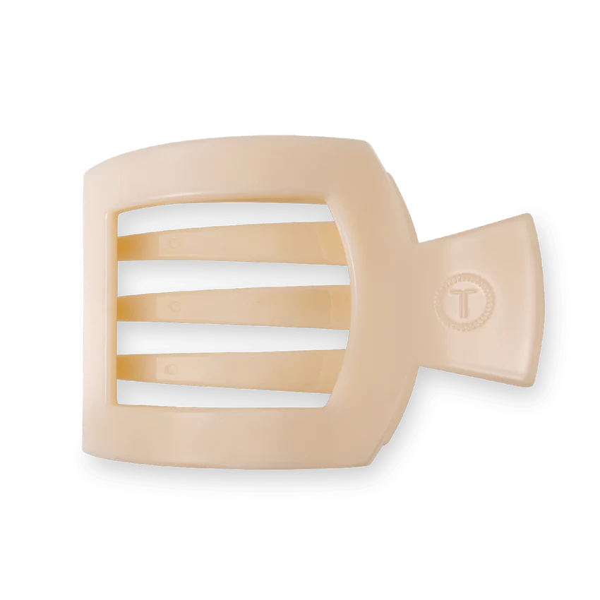 Square Flat Hair Clip - Almond Beige