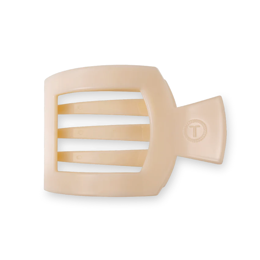 Square Flat Hair Clip - Almond Beige