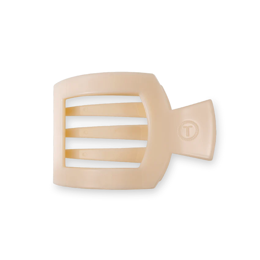 Square Flat Hair Clip - Almond Beige