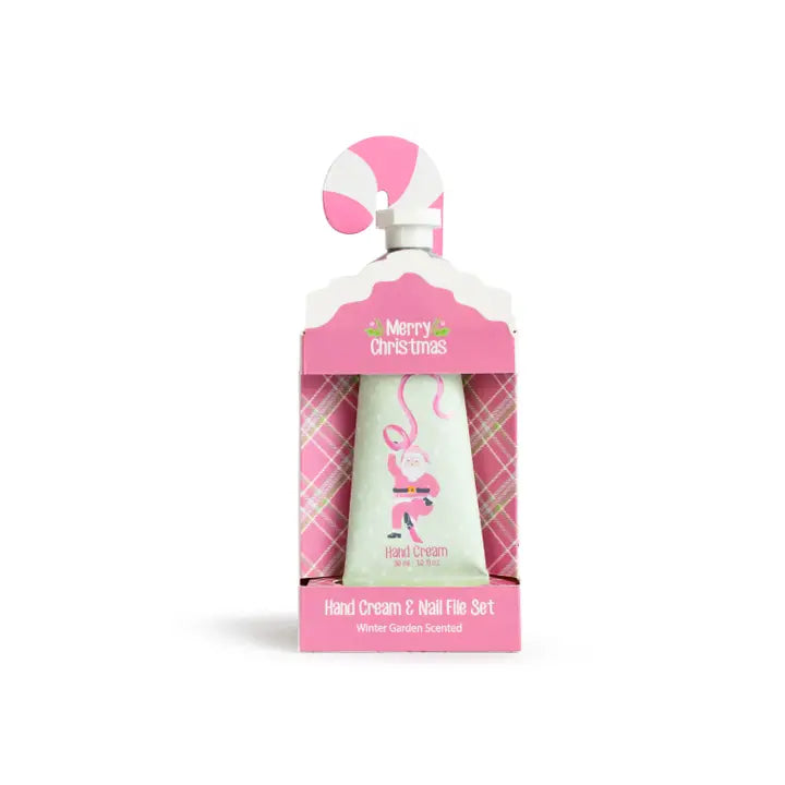 Wrapped in Ribbons Hand Cream and Nail File Set Winter Garden Scented Pink/Multi