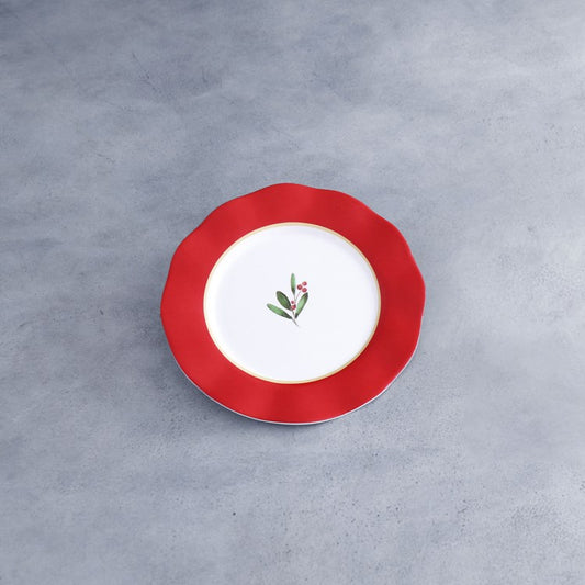 Vida Holly Red and White Salad Plate 2633 Set of 4
