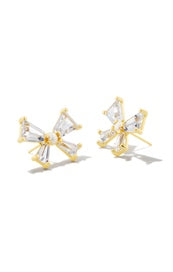 Blair Bow Stud Earring Gold CZ