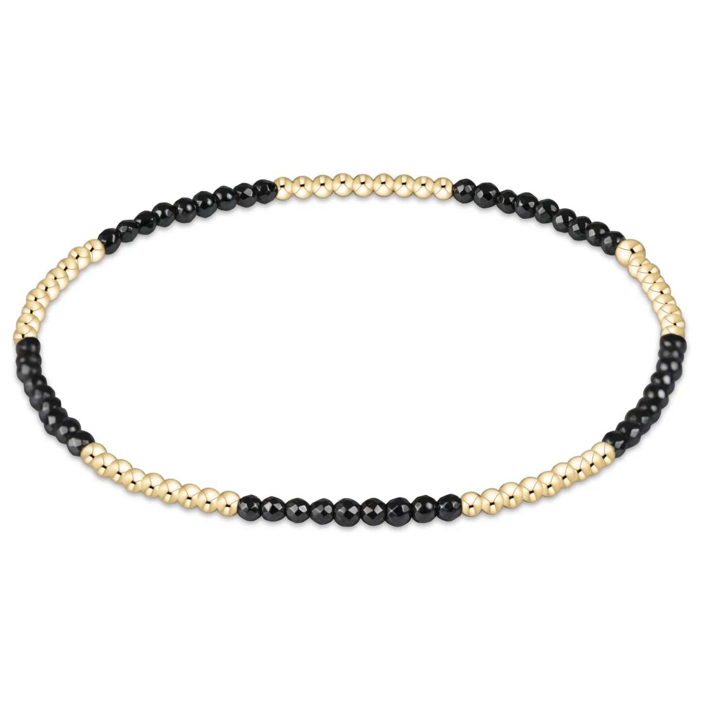blissful pattern 2mm bead bracelet - faceted hematite