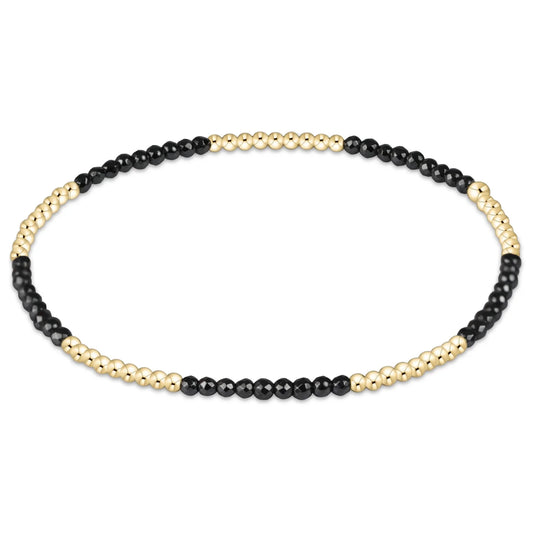 blissful pattern 2mm bead bracelet - faceted hematite