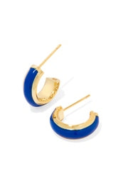 Ainsley Huggie  Earring Gold Blue Enamel