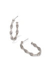 MAURA BAMBOO HOOP EARRINGS - Silver