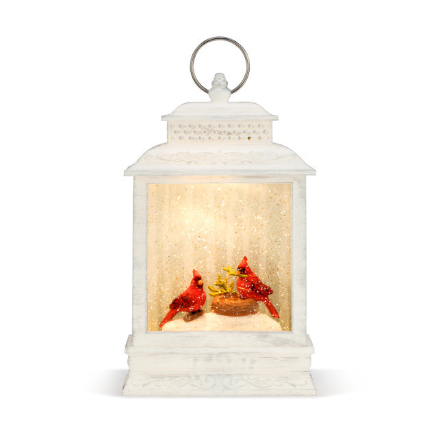 Lit musical woodland cardinal lantern
