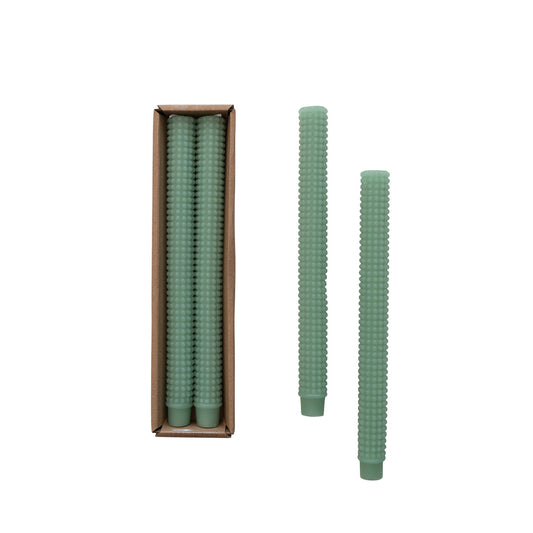 Unscented Hobnail Taper Candles in Box, Set of 2