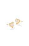 Ari Heart Stud Earring Gold Ivory MOP