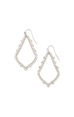 Sophee Crystal Open Frame Earring RHOD White Crystal