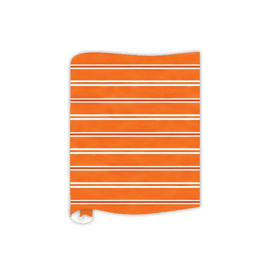 Watercolor Orange Stripe Table Runner