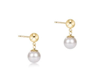 Classic 8mm Ball Drop Stud - Pearl