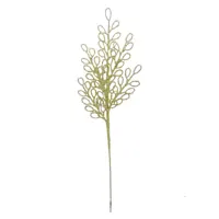 Classic Christmas Gold Glittered Loop Leaf Spray