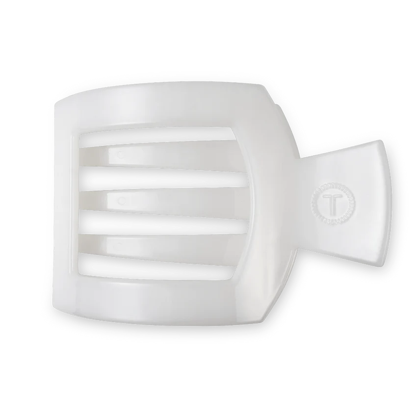 Square Flat Hair Clip - Coconut White