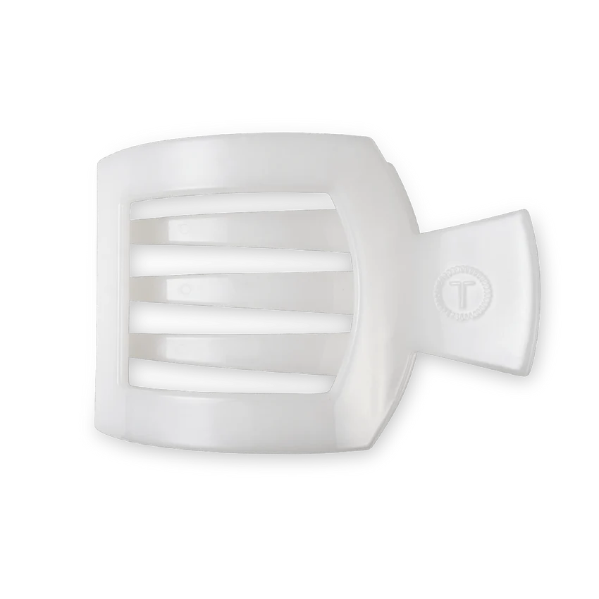 Square Flat Hair Clip - Coconut White