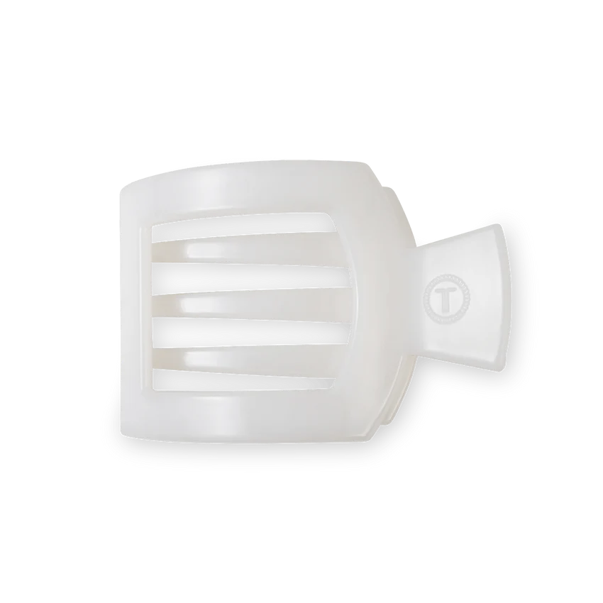 Square Flat Hair Clip - Coconut White