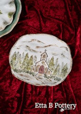 Wintertime Church with Brown Door