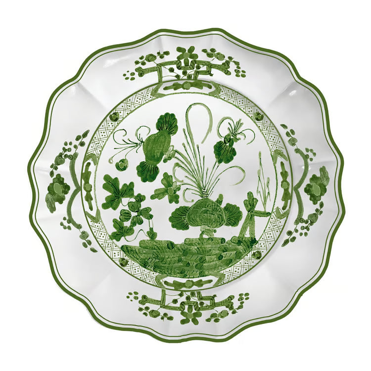VIDA Faenza Round Platter | Charger (Green and White)