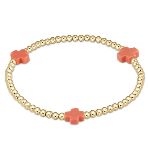egirl Cross Bracelet - Coral