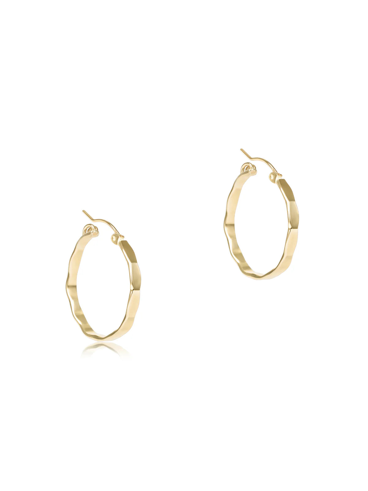 Scalloped Round Gold 1.25" Hoop - Smooth