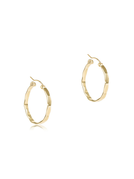 Scalloped Round Gold 1.25" Hoop - Smooth