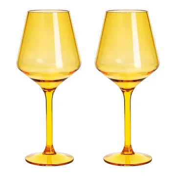 Shatterproof Wine Glasses - Yellow