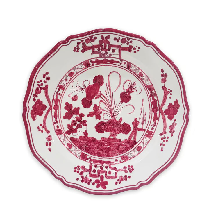 VIDA Faenza 11" Dinner Plate - Deep Pink and White 3417
