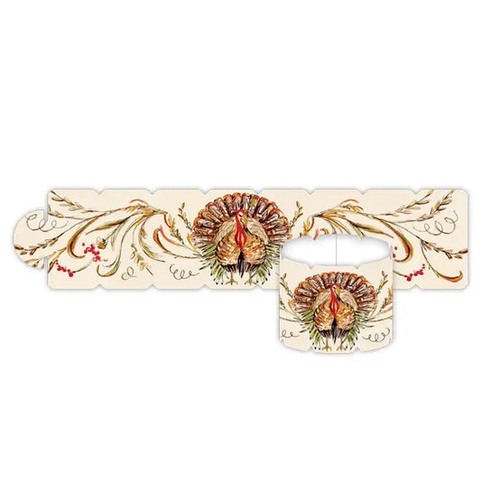 Standing Turkey with Fall Foliage Napkin Ring