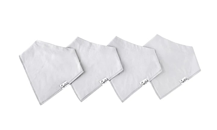 Grey Basics - 4 Pack Bandana Bib