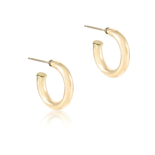 Round Gold 1" Post Hoop 4mm