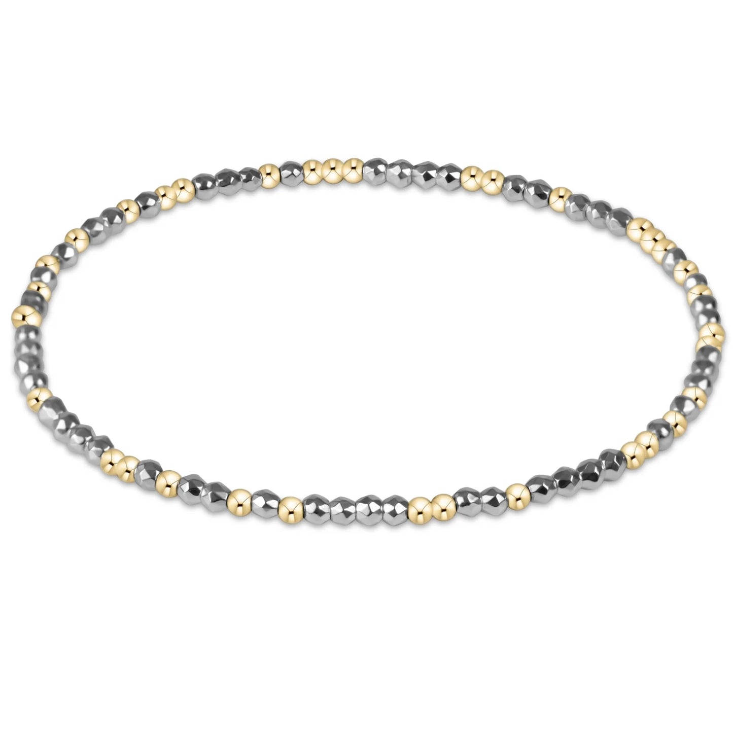 Hope Unwritten bright silver faceted hematite 2mm bead bracelet (Copy)