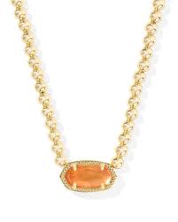 Elisa Gold Burnt Orange MOP Necklace