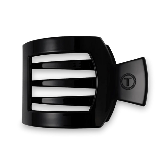 Square Flat Hair Clip - Black