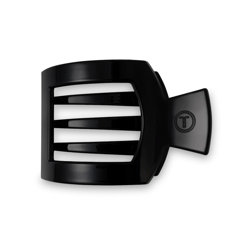 Square Flat Hair Clip - Black