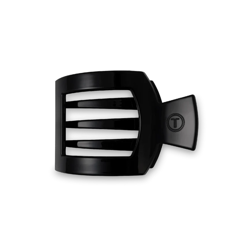 Square Flat Hair Clip - Black