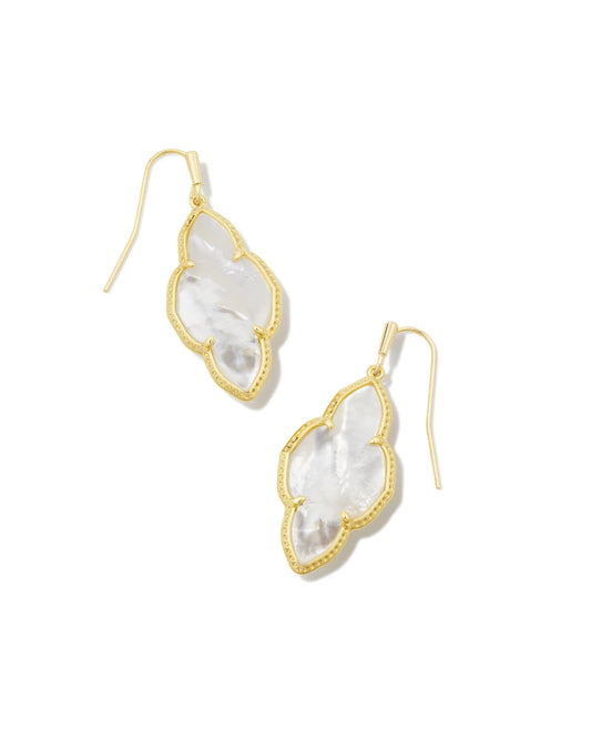 ABBIE DROP EARRING - GOLD IVORY MOP
