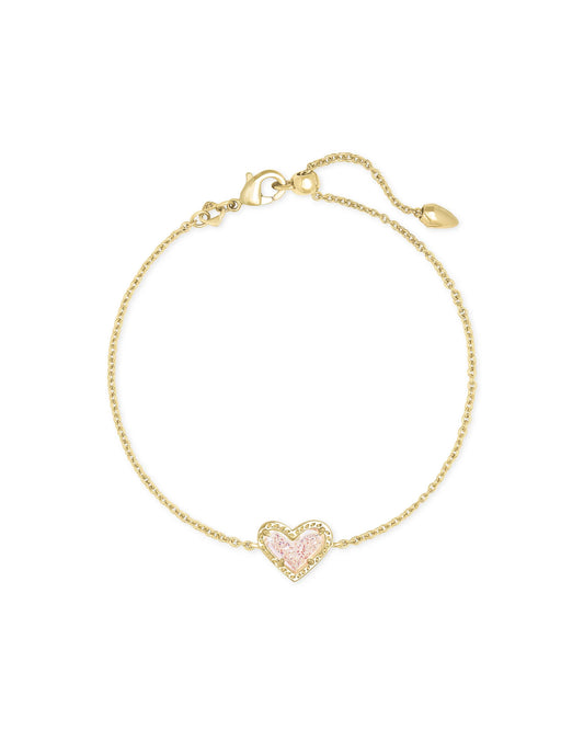 Ari Heart Bracelet Gold Irid Drusy
