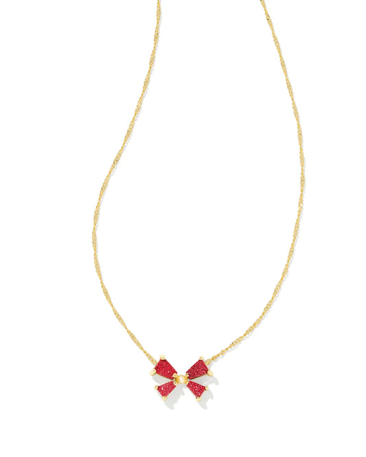 Blair Pend Necklace-Gold Bright Red Drusy