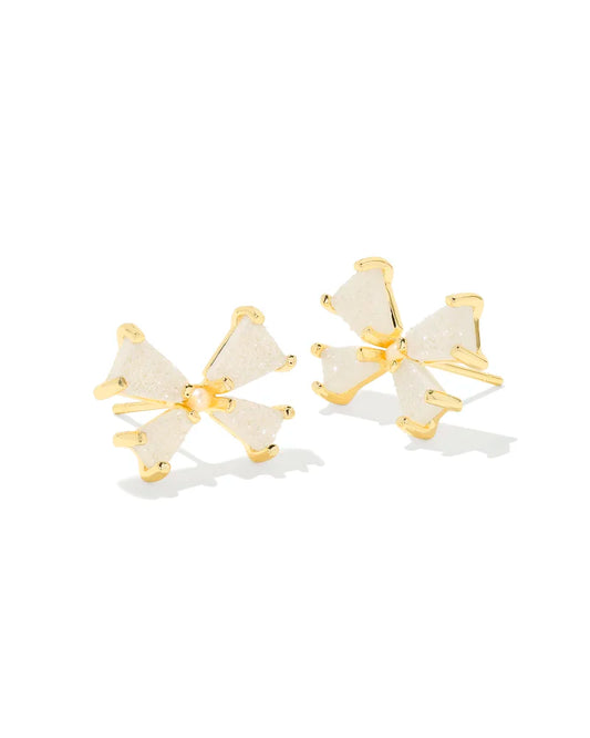 Blair Bow Stud Earring Gold Iridescent Drusy