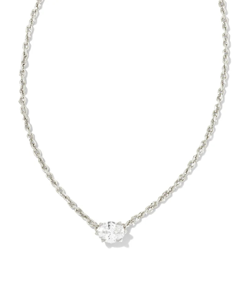 Cailin Pndnt Nck rhod White CZ