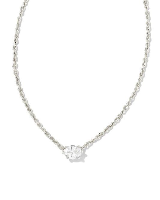 Cailin Pndnt Nck rhod White CZ