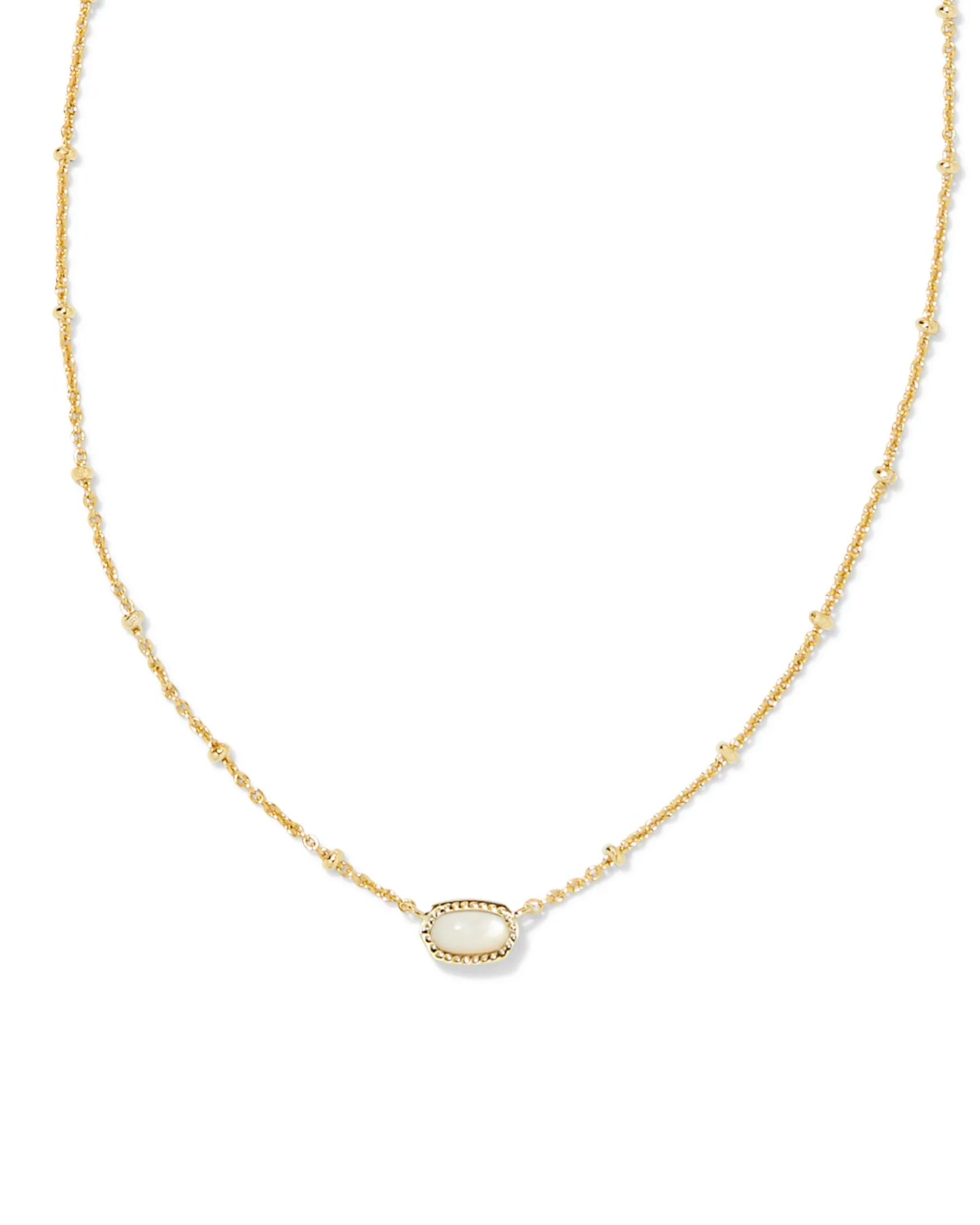 Boxed Mini Elisa Necklace Gold Ivory MOP