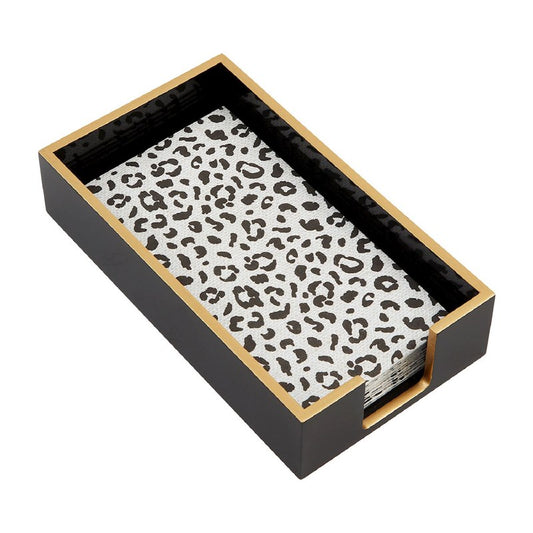 Black Animal Print Guest Towel Caddy
