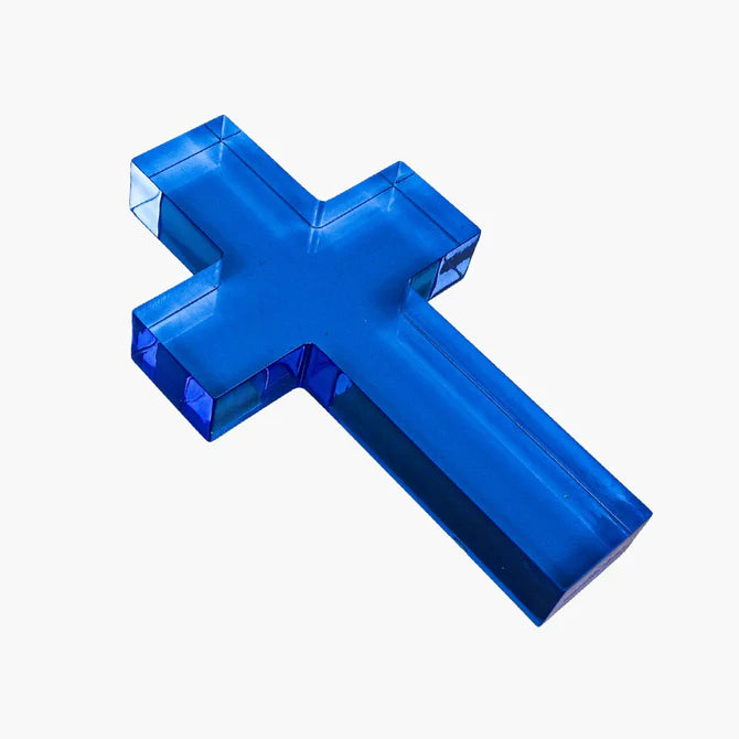 Large Blue Acrylic Cross