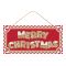 12.5"L Merry Christmas Gingerbread Sign - Red/Brown/White