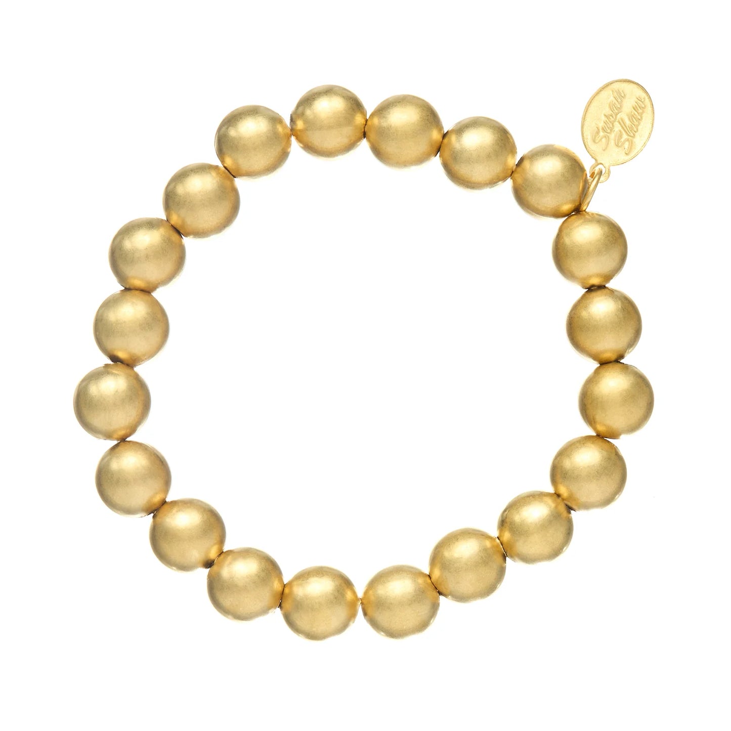 Gold Mini Margaret Bracelet 10MM Beaded Stretch Bracelet